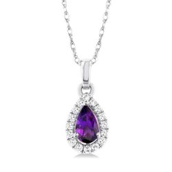 Nimbus Pear Shape Gemstone & Halo Diamond Pendant