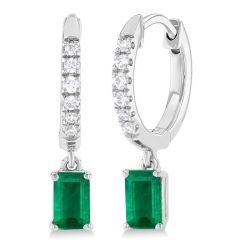 ElZen 14K White Gold Diamond Fashion Earrings