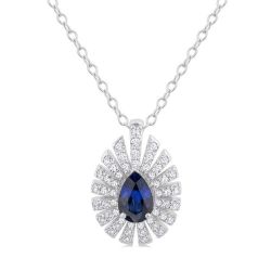 Luna Pear Shape Gemstone & Diamond Pendant