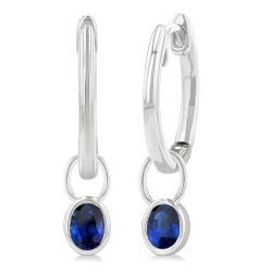 XeArIon 14K White Gold Diamond Bezel Earrings