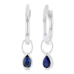 VelIsOn 14K White Gold Diamond Bezel Earrings