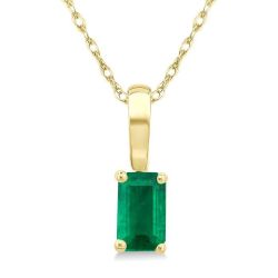 Cascade Emerald Shape Gemstone Solitaire Pendant