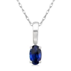 Ivy Oval Shape Gemstone Solitaire Pendant
