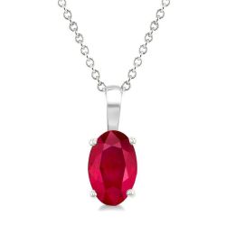 Ivy Oval Shape Gemstone Solitaire Pendant