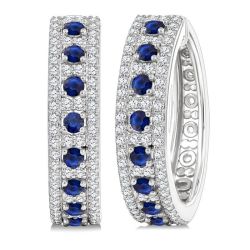 ElZenLo CelIsLin 14K White Gold Diamond Earrings