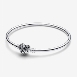 Celestial Heart Clasp Bangle 7.5"