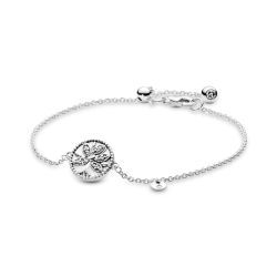 Sparkling Family Tree Slider Bracelet Size 6.3"