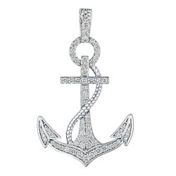 Diamond Anchor Rope Pendant