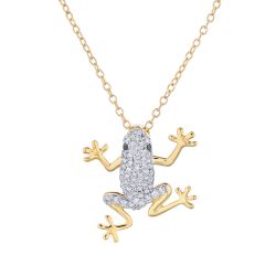 Diamond Two Tone Frog Pendant
