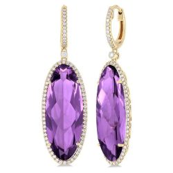 VelVerZen 14K White Gold Diamond Halo Earrings