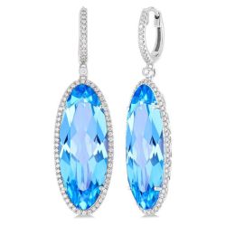 ValLysVio 14K White Gold Diamond Halo Earrings