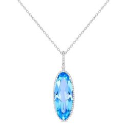 Nova Oval Shape Gemstone & Halo Diamond Pendant