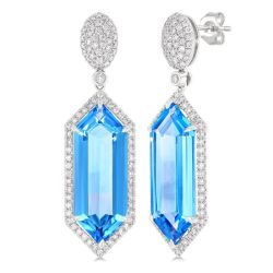 IonElLys MirVioLys 14K White Gold Diamond Halo Earrings