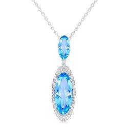 Aria Oval Shape Gemstone & Halo Diamond Pendant