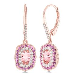 AeVioMir 14K White Gold Diamond Halo Earrings