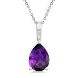 Vesper Pear Shape Gemstone Solitaire Pendant