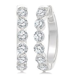 MirLinLo 14K White Gold Diamond Earrings