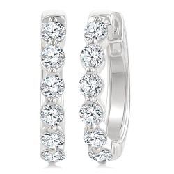 CaLinEl 14K White Gold Diamond Earrings