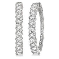 RaAeLin 14K White Gold Diamond Earrings