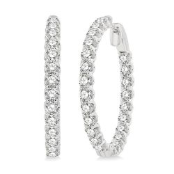 CaZenEl 14K White Gold Diamond Earrings