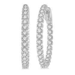 CelValIs 14K White Gold Diamond Earrings