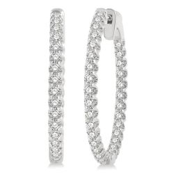 CaRa 14K White Gold Diamond Earrings