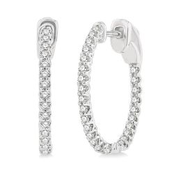 OnPhoCa 14K White Gold Diamond Earrings