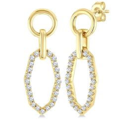 Geometric Shape Interlock Diamond Fashion Earrings