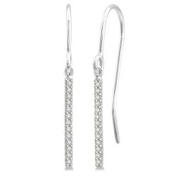 Vertical Bar Petite Diamond Fashion Earrings