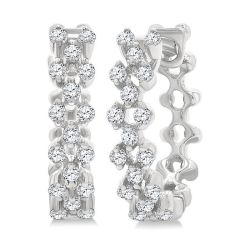 MirElVel 14K White Gold Diamond Fashion Earrings