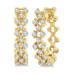 CaOraLin 14K White Gold Diamond Fashion Earrings