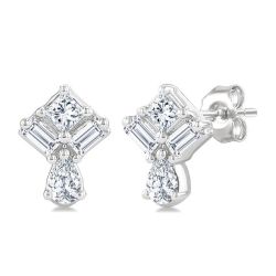 DorIsRa 14K White Gold Diamond Fashion Earrings