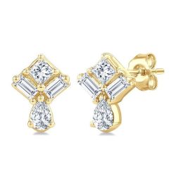CaOraEl VerXeAr 14K White Gold Diamond Fashion Earrings