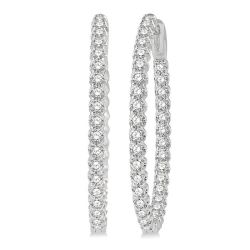 LysXeZen LuxEl 14K White Gold Diamond Anniversary Earrings