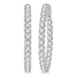 IonCaVel 14K White Gold Diamond Anniversary Earrings