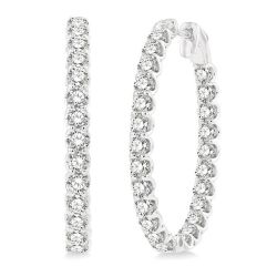 CelOraAe 14K White Gold Diamond Anniversary Earrings