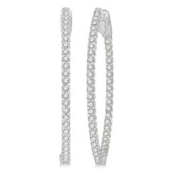 LuxAe 14K White Gold Diamond Anniversary Earrings