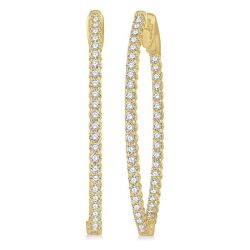 SolCa 14K White Gold Diamond Anniversary Earrings