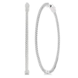 IsOnSol IonLuxEl 14K White Gold Diamond Fashion Earrings