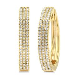 CaCaVer 14K White Gold Diamond Pave Earrings