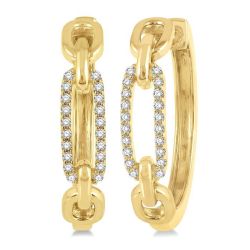 Paperclip Diamond Fashion Hoop Earrings