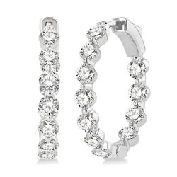 NoVelMir LuxLo 14K White Gold Diamond Bezel Earrings