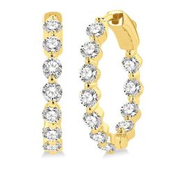 IonAeVel 14K White Gold Diamond Bezel Earrings