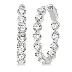 LysXeAe 14K White Gold Diamond Fashion Earrings