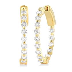 CaElLys 14K White Gold Diamond Fashion Earrings