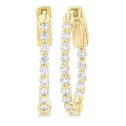 PhoCaMir 14K White Gold Diamond Fashion Earrings