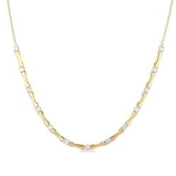 Halfway Diamond Fashion Bamboo Necklace