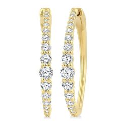 LuxRaCel 14K White Gold Diamond Earrings