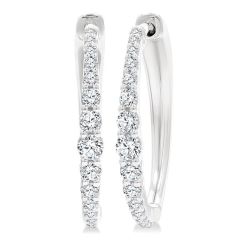 LinNoSol 14K White Gold Diamond Earrings