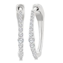 ValThTh ValLinOn 14K White Gold Diamond Earrings